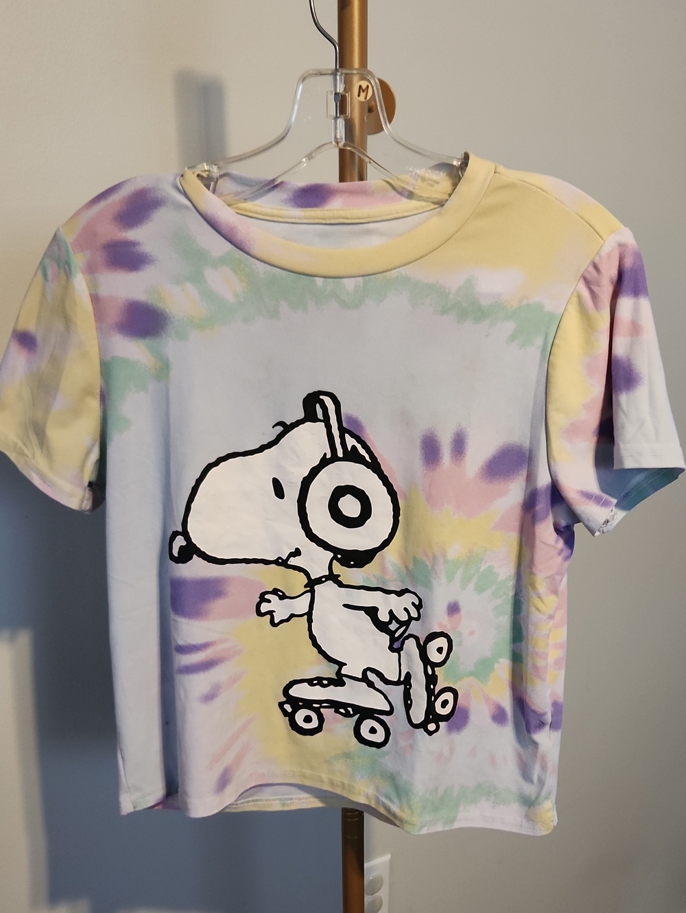 Peanuts Kids Tie-Dye Snoopy Skate Tee - Pastel Yellow, Purple, Mint